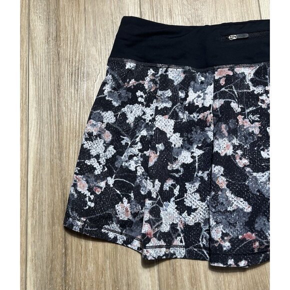 Lululemon Pace Rival Black Bloom Spring Floral Skirt - Size 10 - Picture 15 of 16